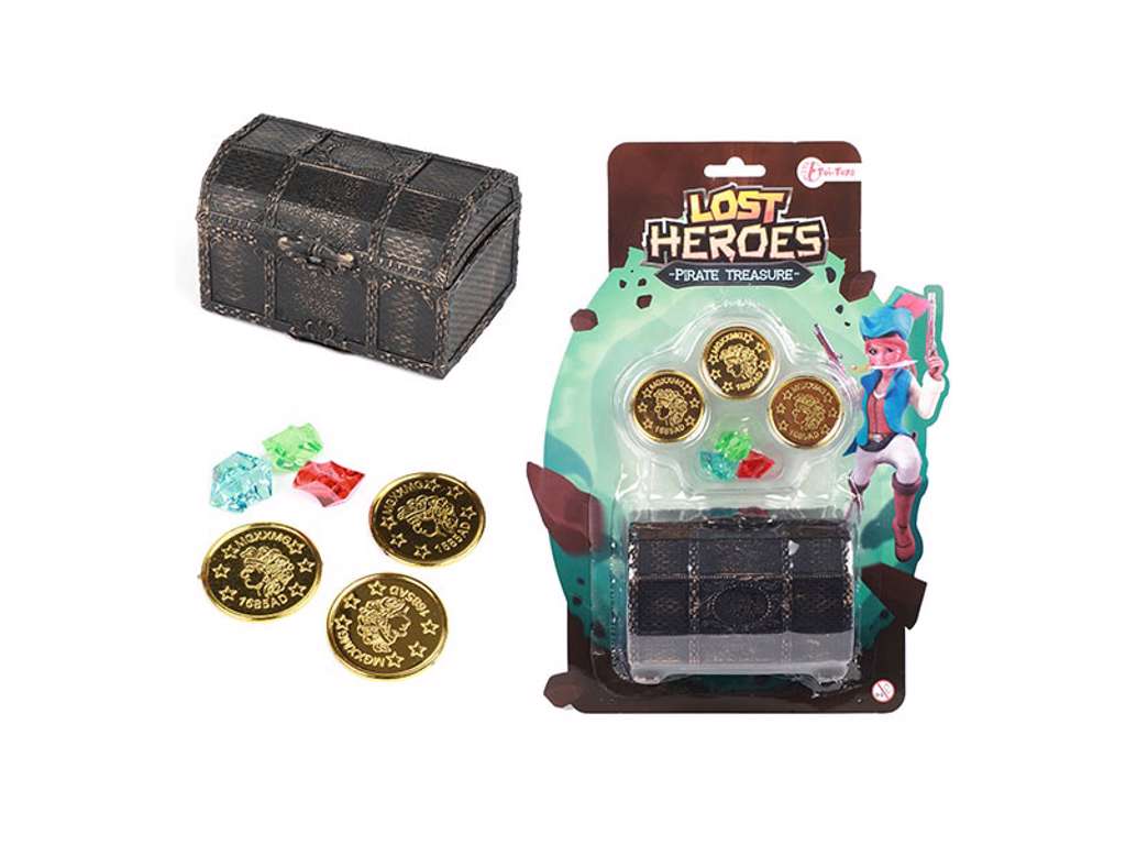 LOST HEROES Pirat Skattekiste med Mønter og Diamanter
