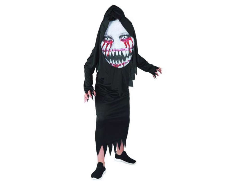 Dæmon med kæmpehovedmaske kostume str 160
