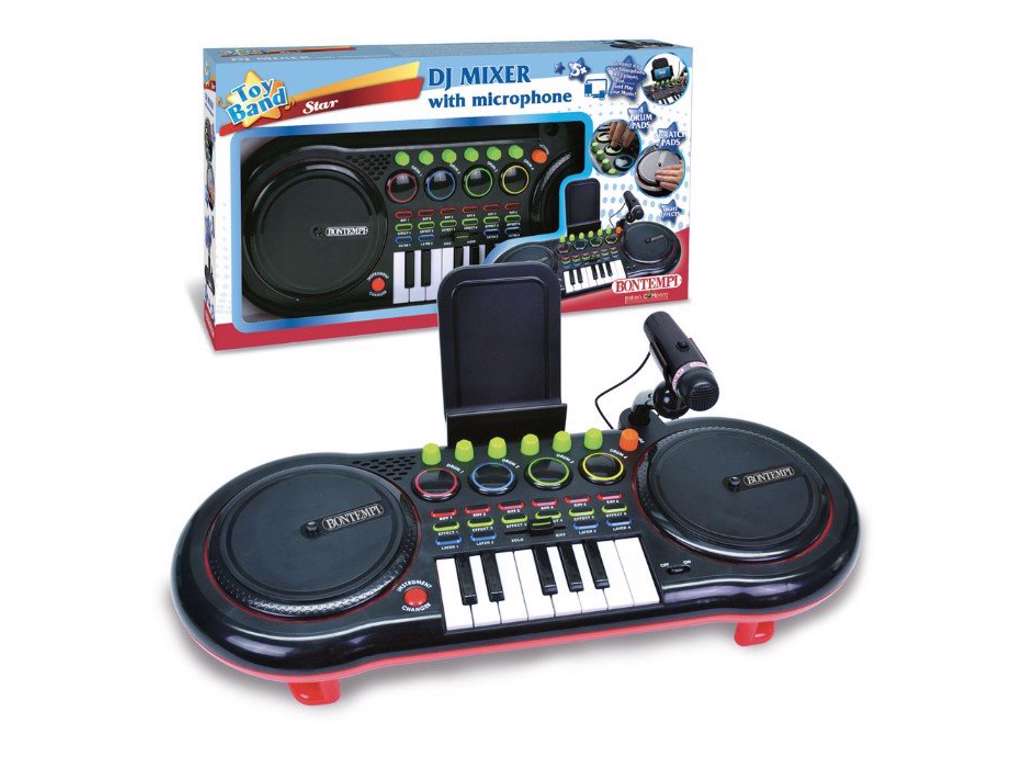 DJ mixerpult med mikrofon til smartphone fra Bontempi