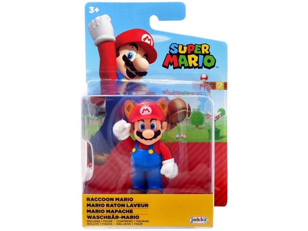 World of Nintendo action figur af Raccoon Mario på 6 cm