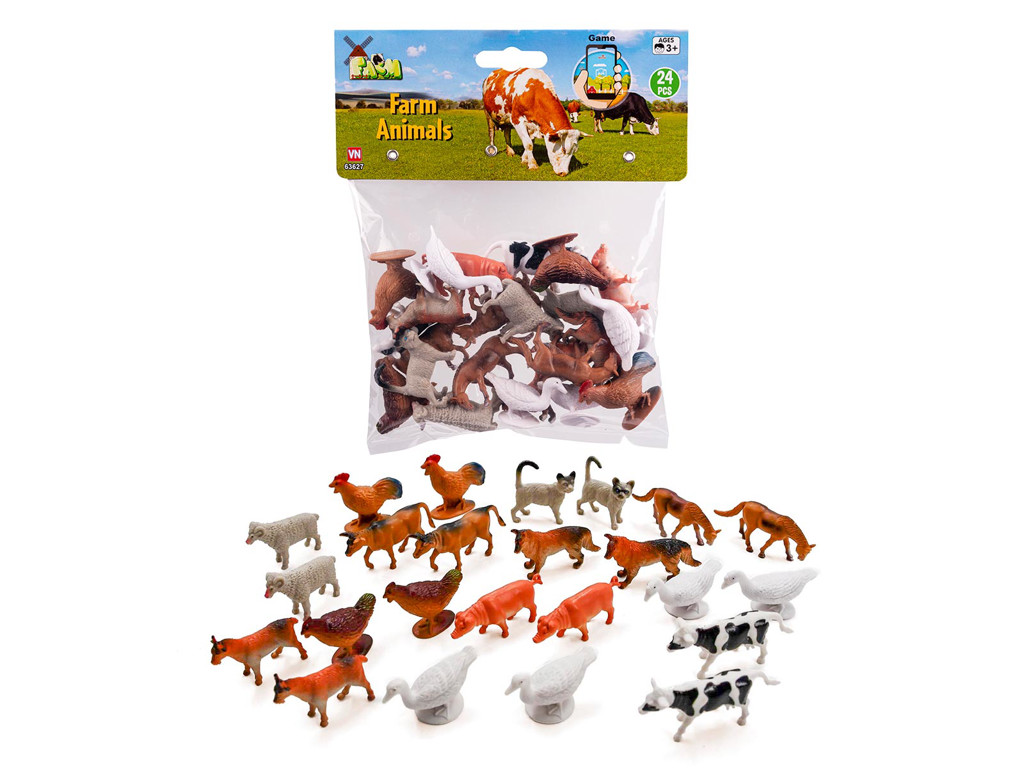 24 bondegårdsdyr i pose - 5 cm