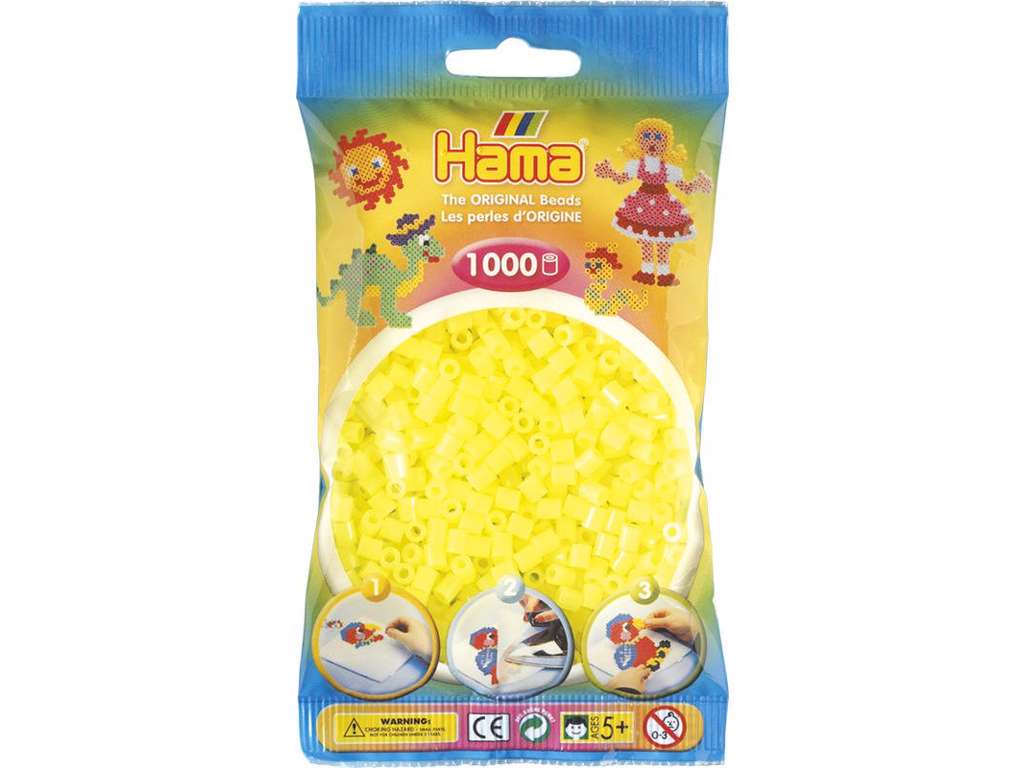 1000stk. Hama Midi neon gul  207-34