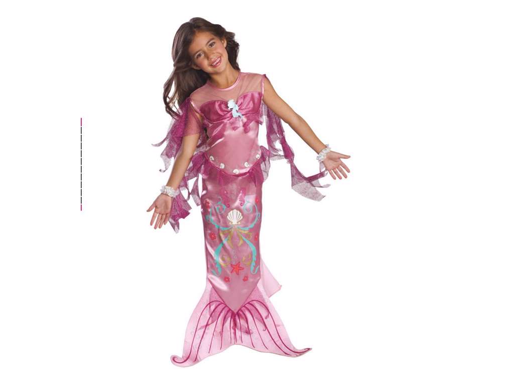 Pink havfrue kostume str 1-2 år