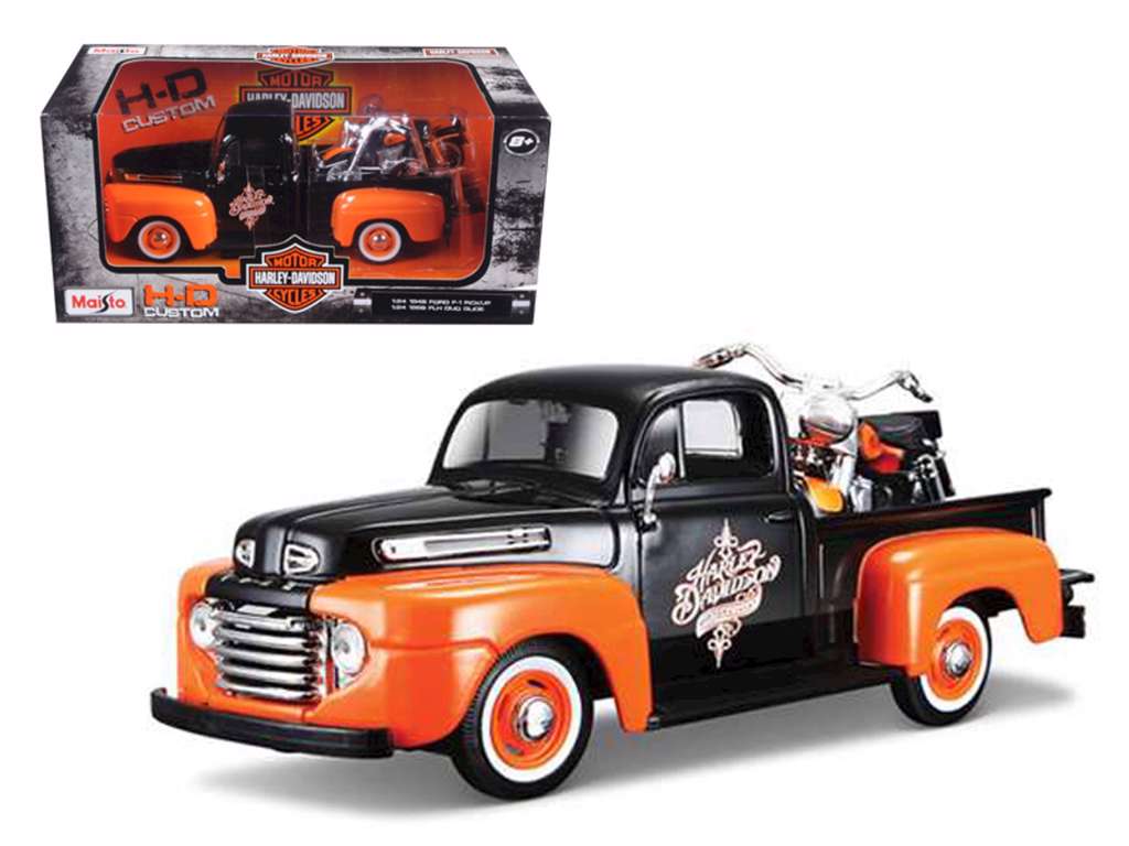 Maisto 1:24 1948 Ford F1 Pickup med Harley Davidson Motorcykle