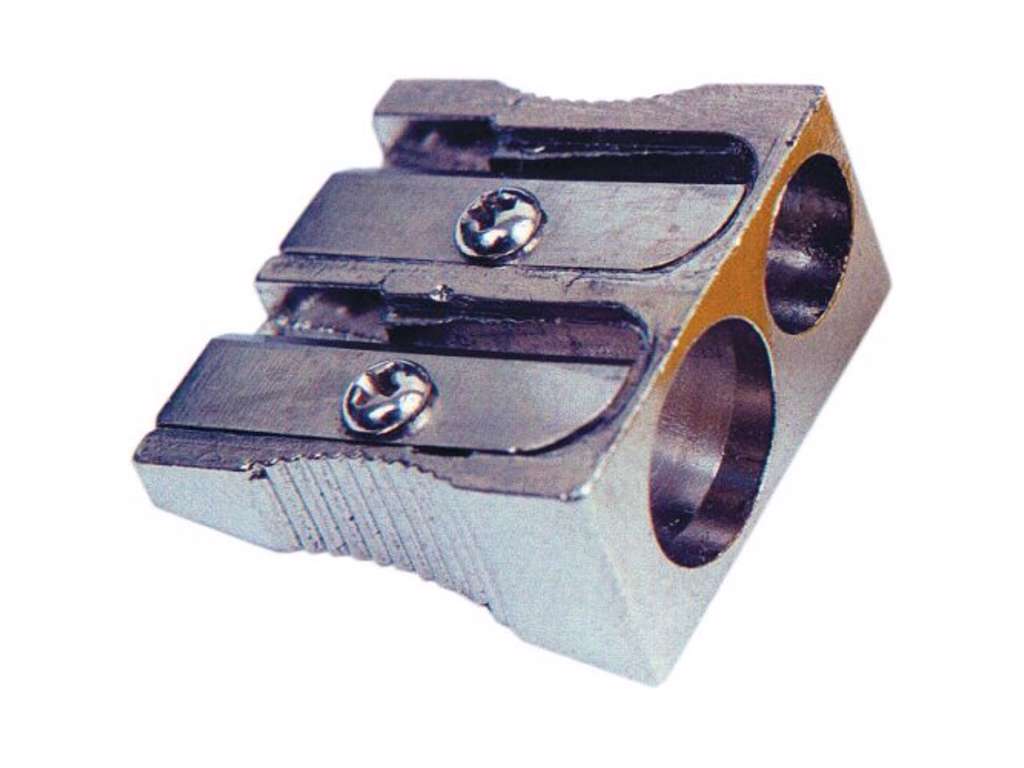 Blyantspidser i metal til 2 store og små blyanter