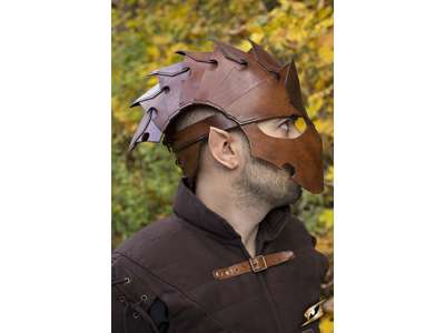 Assasin Helmet - Brown - M - læderhjelm