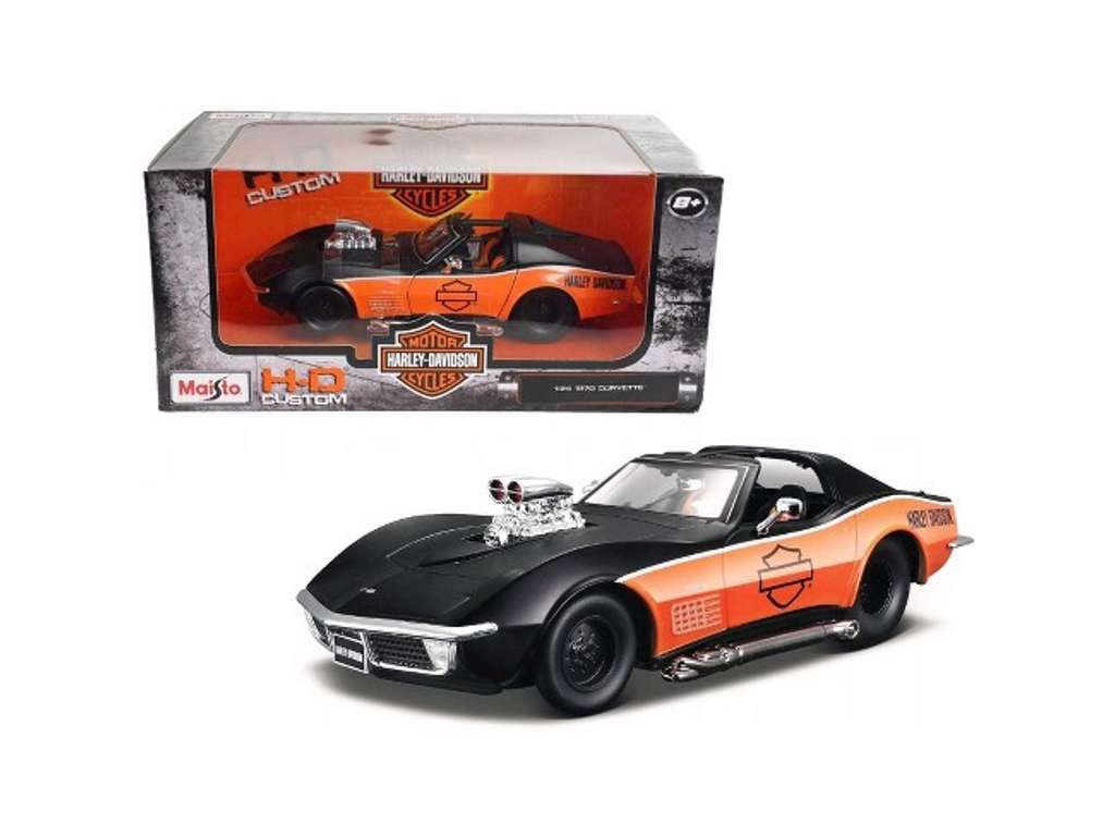 Maisto 1:24 1970 Corvette i Harley Davidson Farver