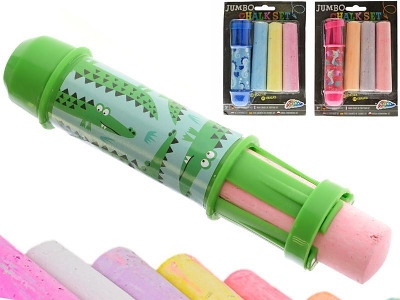 Jumbo gadekridt m/holder, 3 ass, + 3år