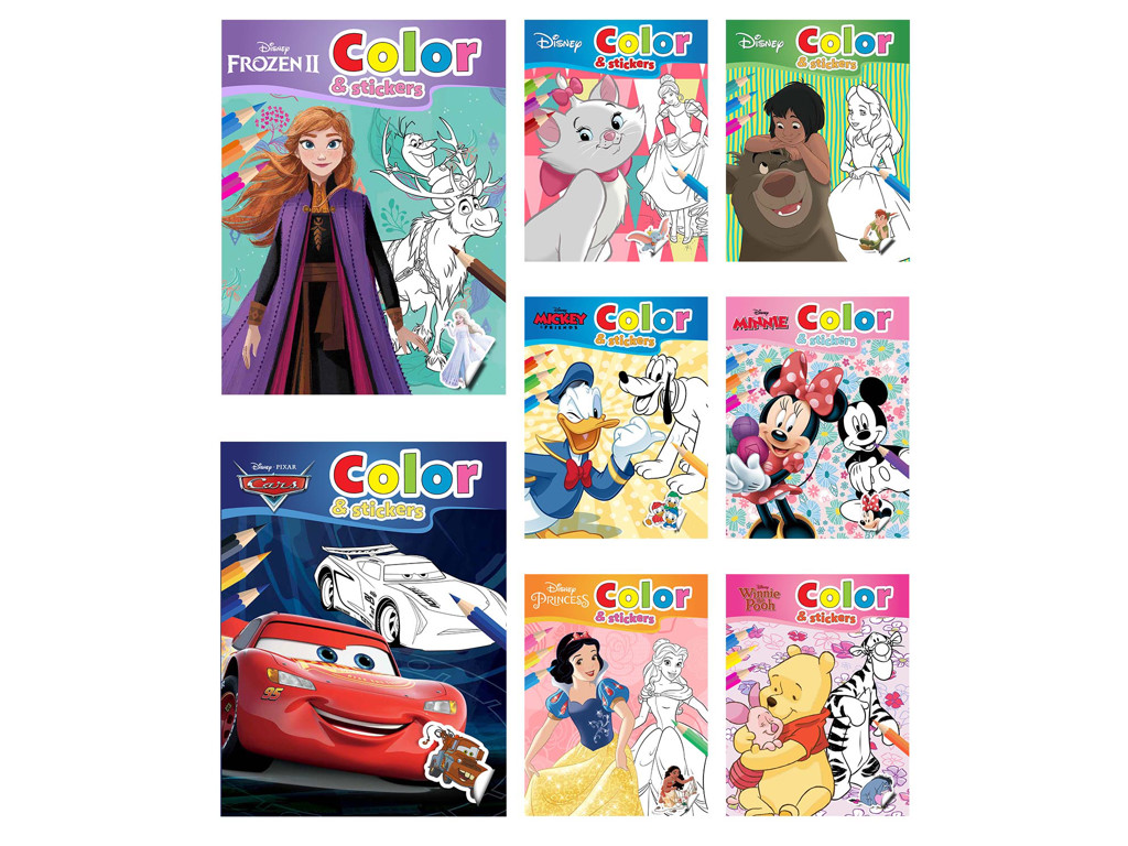 Disney MALEBOG+STICKERS - Snehvide