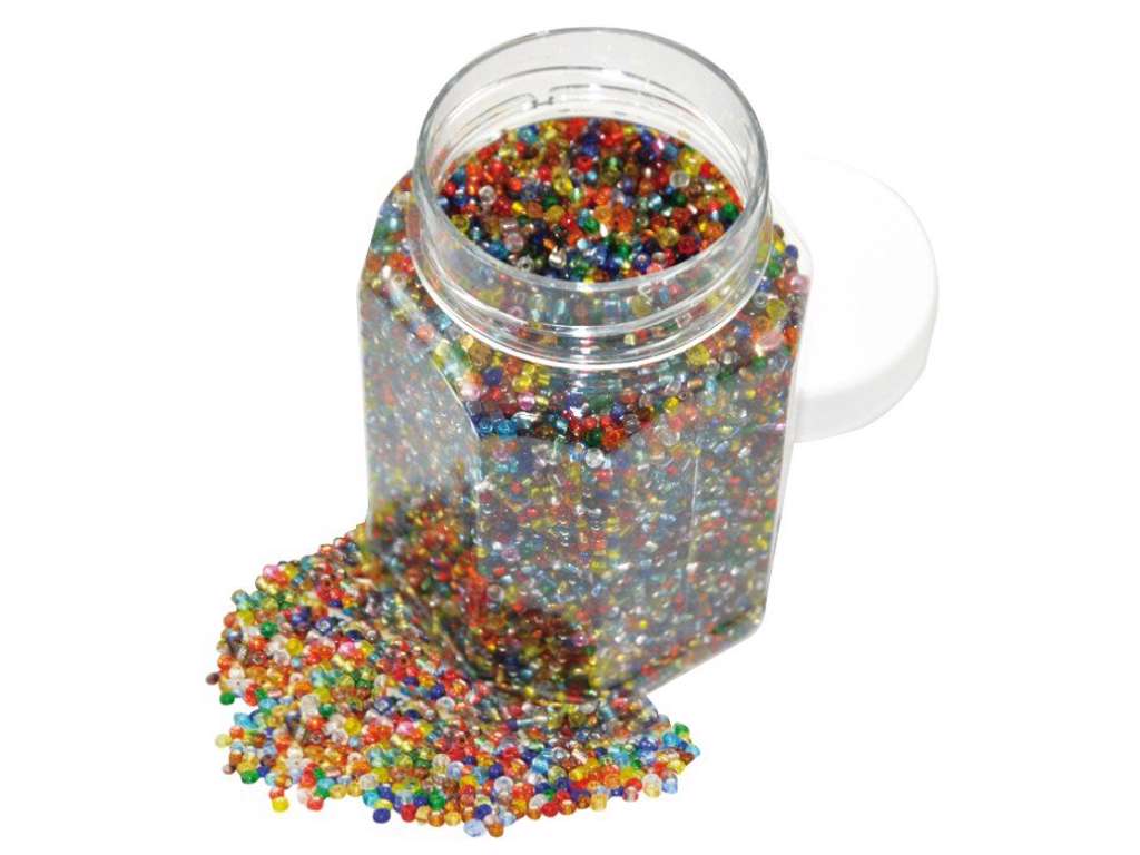 Glasperler gennemsigtig 500 gram på 2 mm fra Playbox