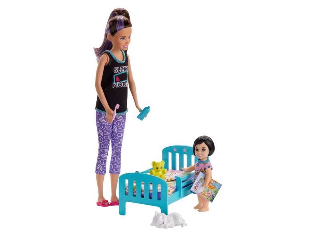 Barbie Skipper babysitter med barneseng