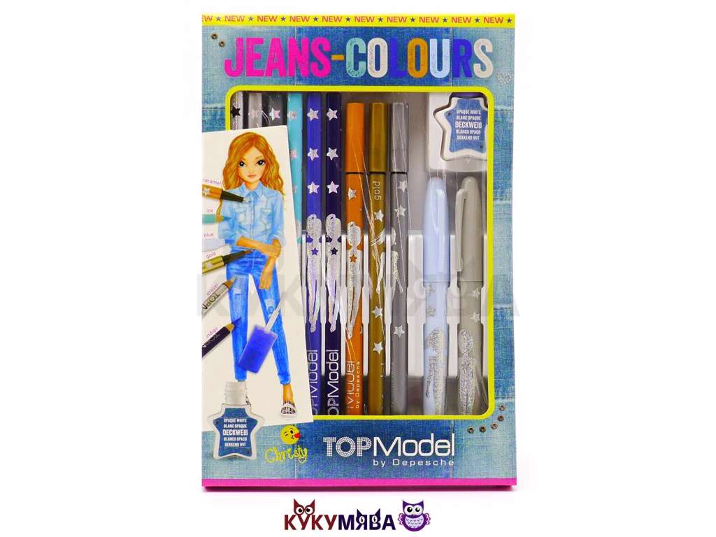 Top Model Farvepen sæt - Jeans