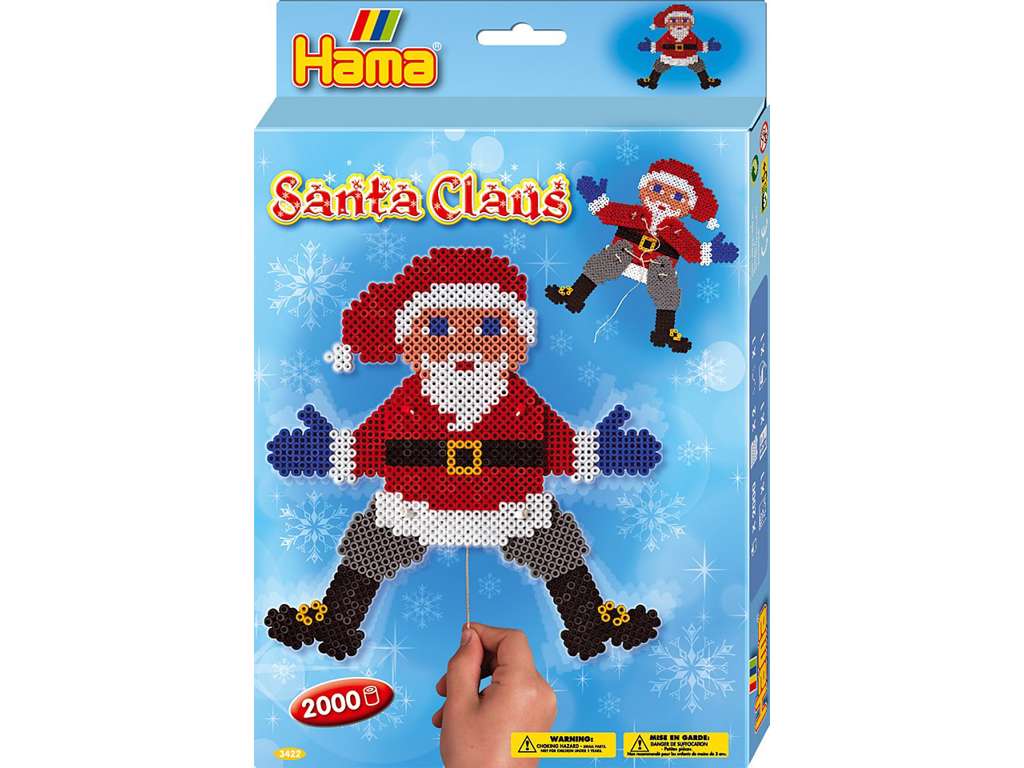 Hama gaveæske med julemand som sprællemand