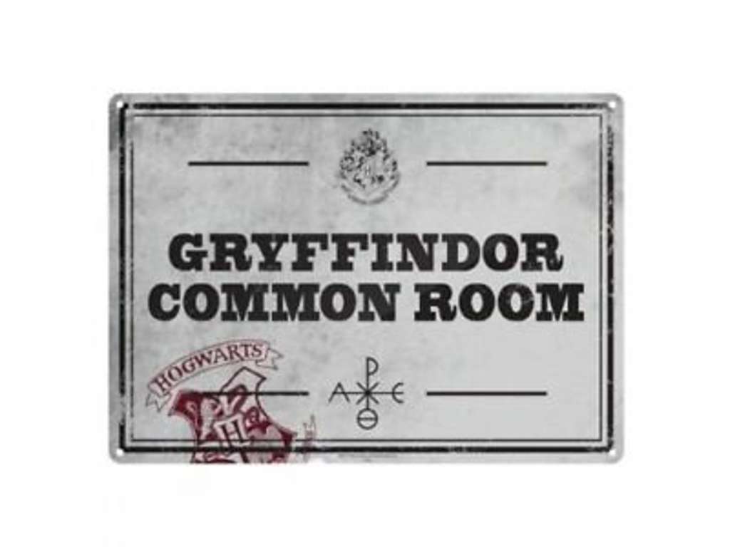 Common Room metalskilt fra Harry Potter på 21 x 15 cm