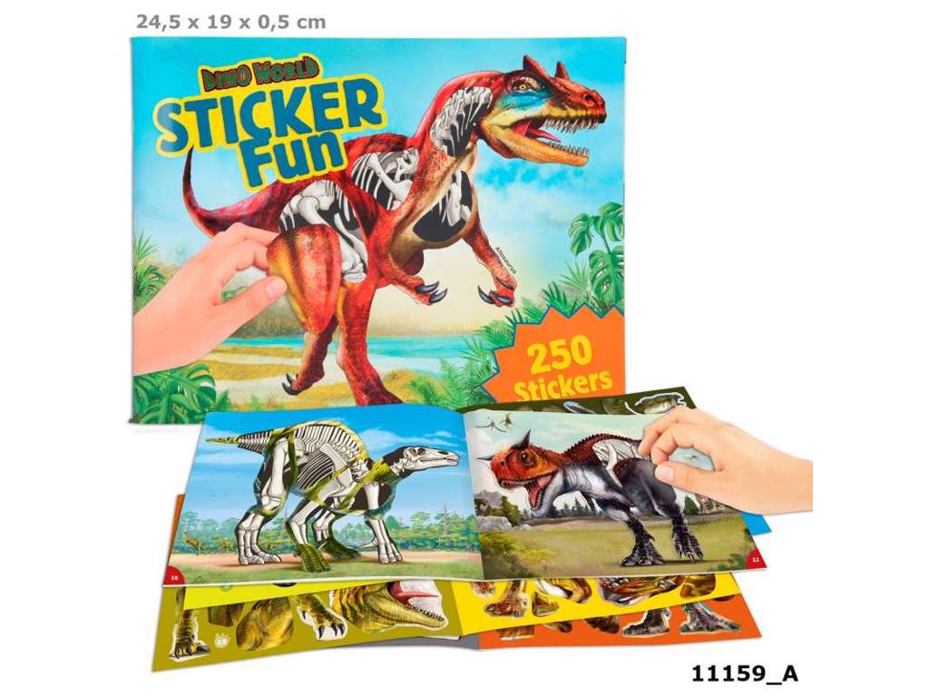 Dino World klistermærkebog med 250 klistermærker