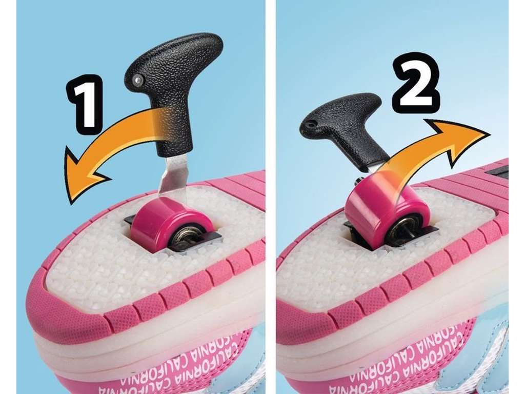 Sorte/hvide rullesko med lys og ABEC 5 kuglelejer fra Vini sport - Størrelse 32