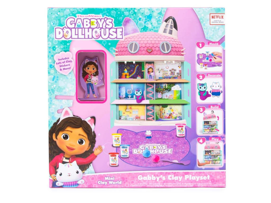 Gabbys Dollhouse DIY katte og dukkehus - Sæt med selvhærdende ler