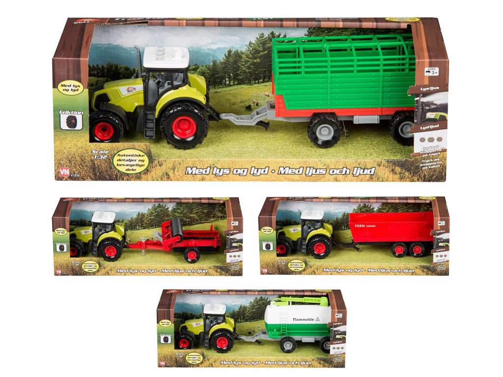 Traktor med lys, lyd og anhænger fra Bull