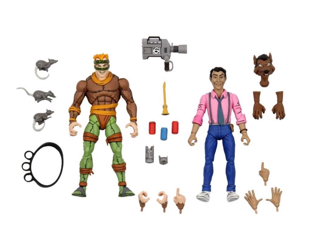 Teenage Mutant Ninja Turtles 2-pak action figur af Rat King & Vernon på 18 cm