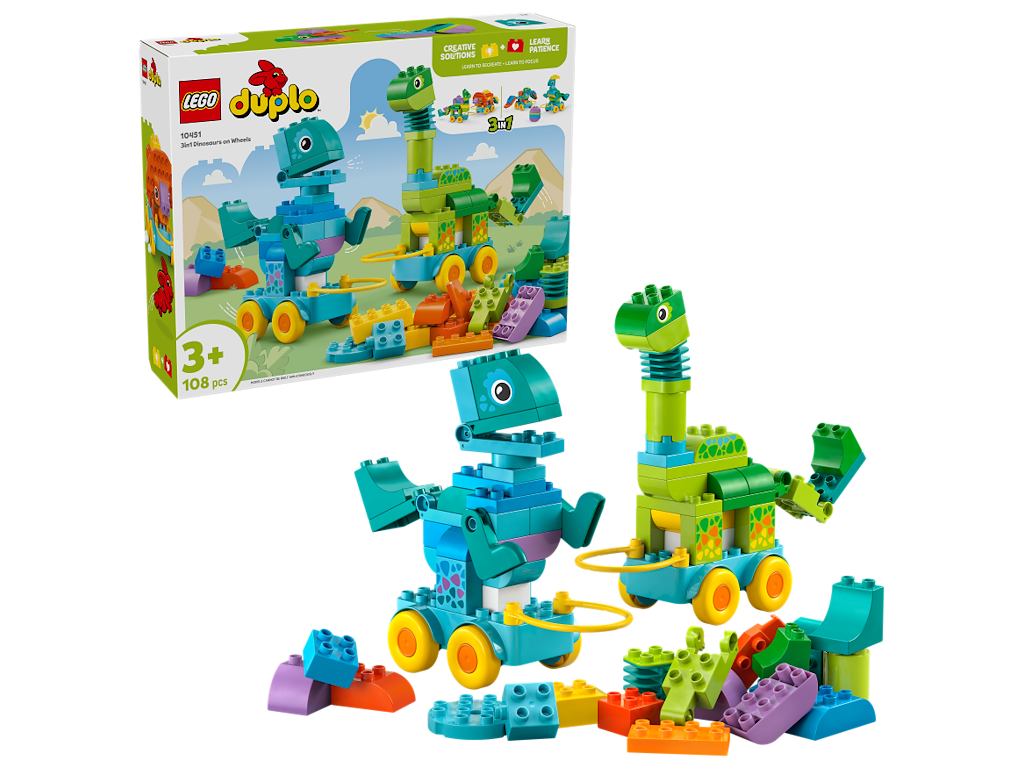 3-i-1-dinosaurer på hjul - 10451 - LEGO DUPLO Town