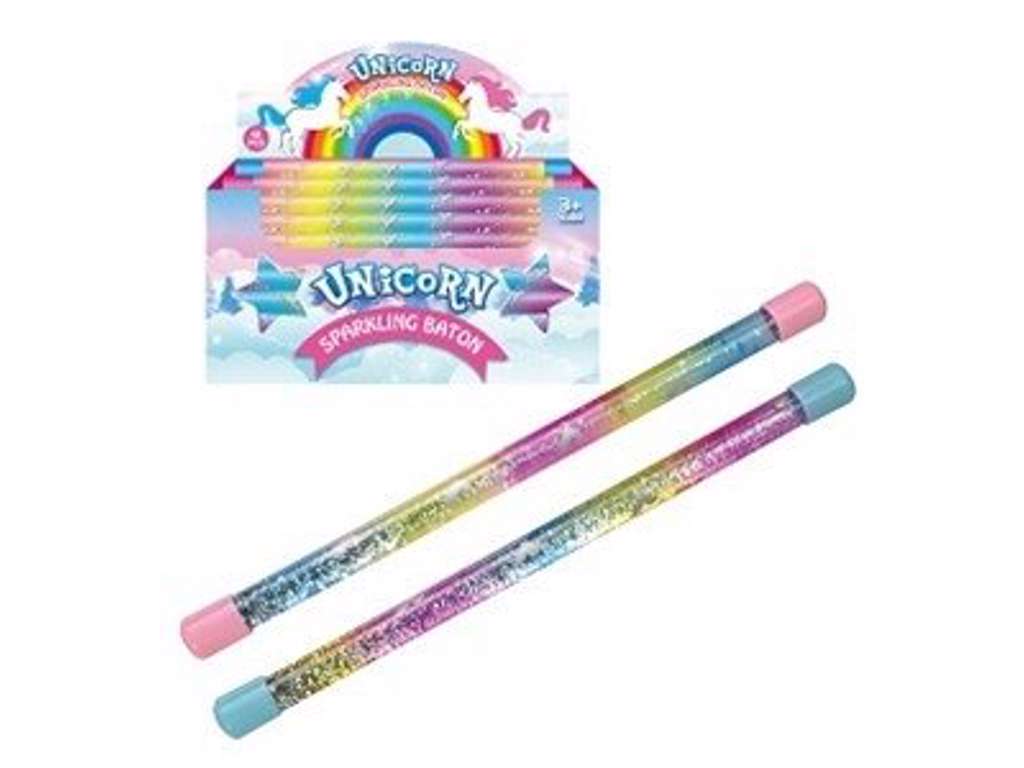 Tryllestav på 45 cm med glimmer og enhjørninge