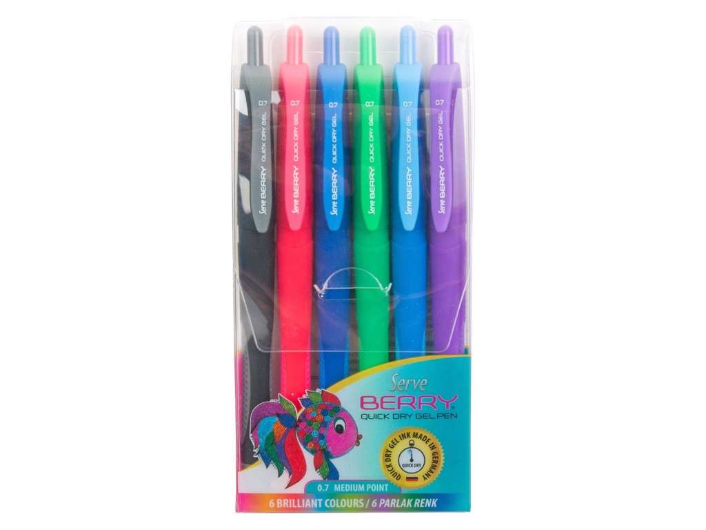 Gel pen 0.7mm 6-pakke