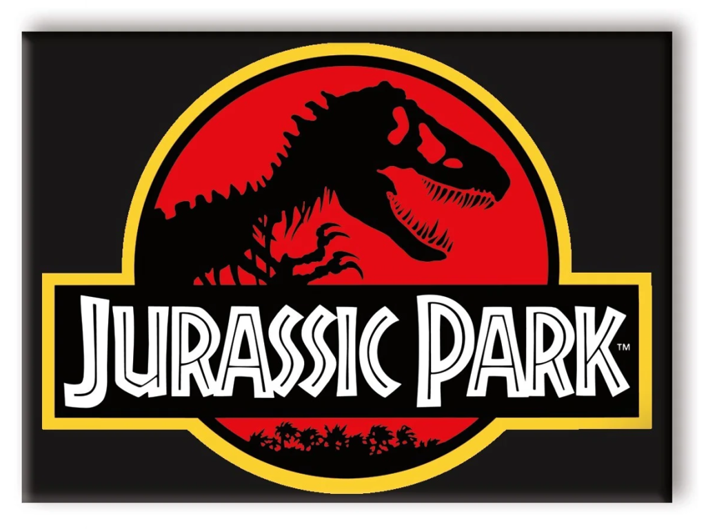 Jurassic park logo flad magnet 6.5x9 cm