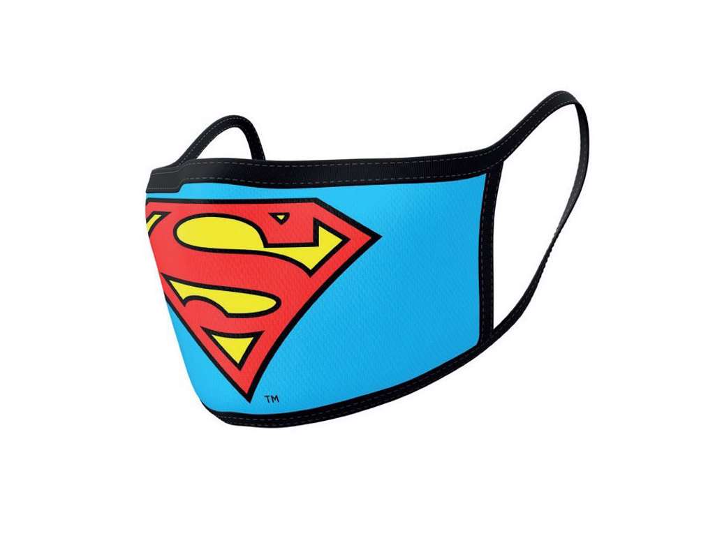 Superman ansigtsmaske 2-pak med logo (Mundbind)