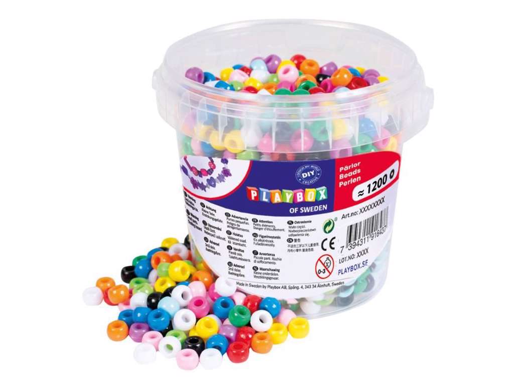 Kongoperler i spand 1200 stk fra Playbox