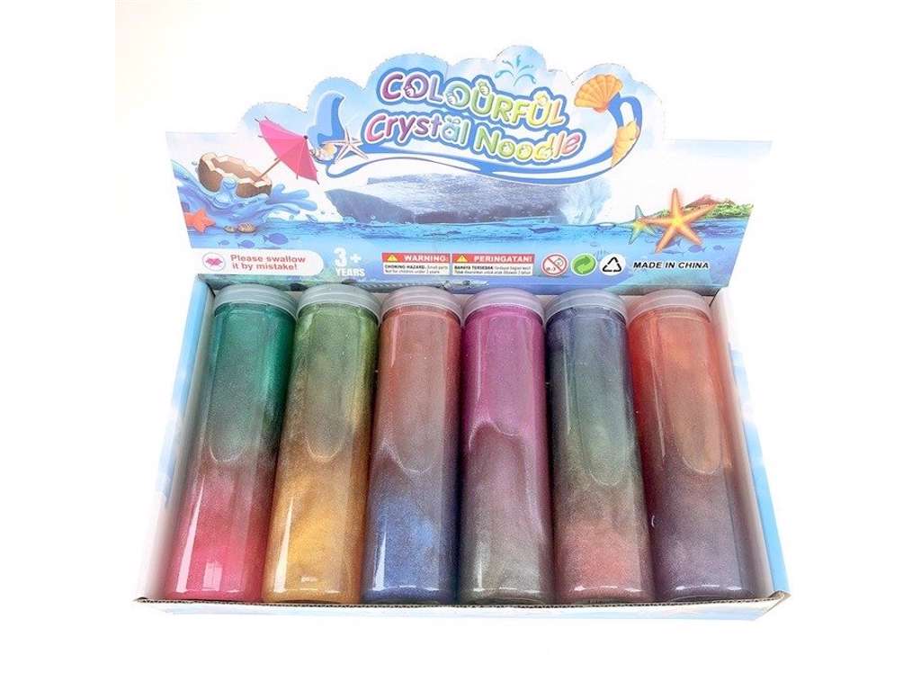 Kæmpe rør med slim - 350 gram - Regnbue