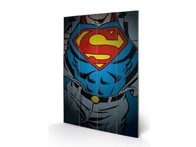 DC Comics "Superman Torso" træ plade "plakat" 40x60cm