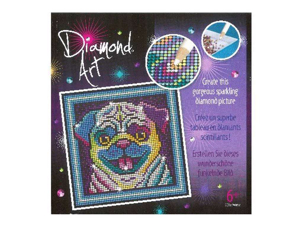 Diamant kunst - pug hund