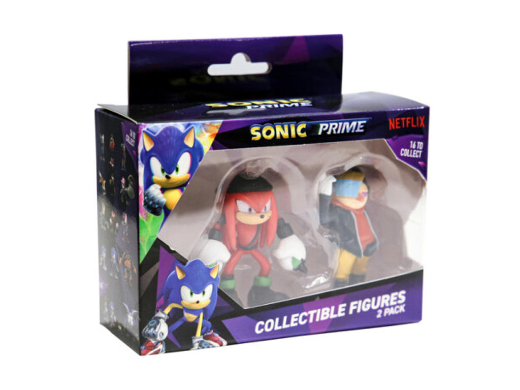 SONIC - 2 Figurer i vinduesæske 6,5 cm S1 - Dr. Dont + Knuckles