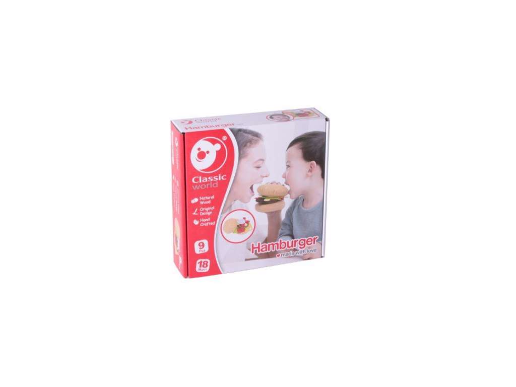 Hamburger i stof med 9 dele fra Classic World