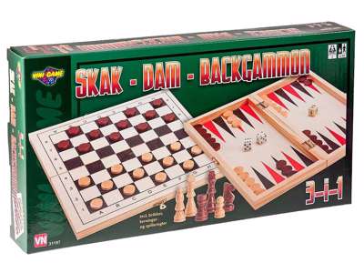 Skak, dam og backgammonspil fra Vini game
