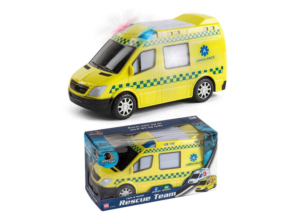 Selvkørende ambulance med lys og lyd fra Speedcar