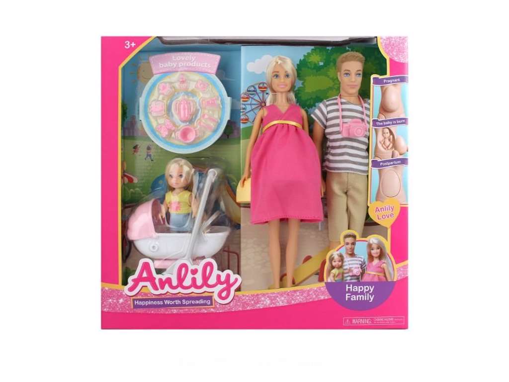 Anlily familie med mor, far, barn og baby - fashiondukke