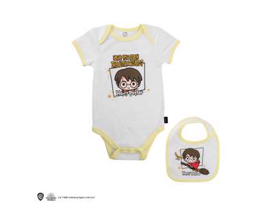 Sæt med Hogwarts bodysuit & savlesmæk  -  kortærmet 12-18 måneder - Cinereplicas