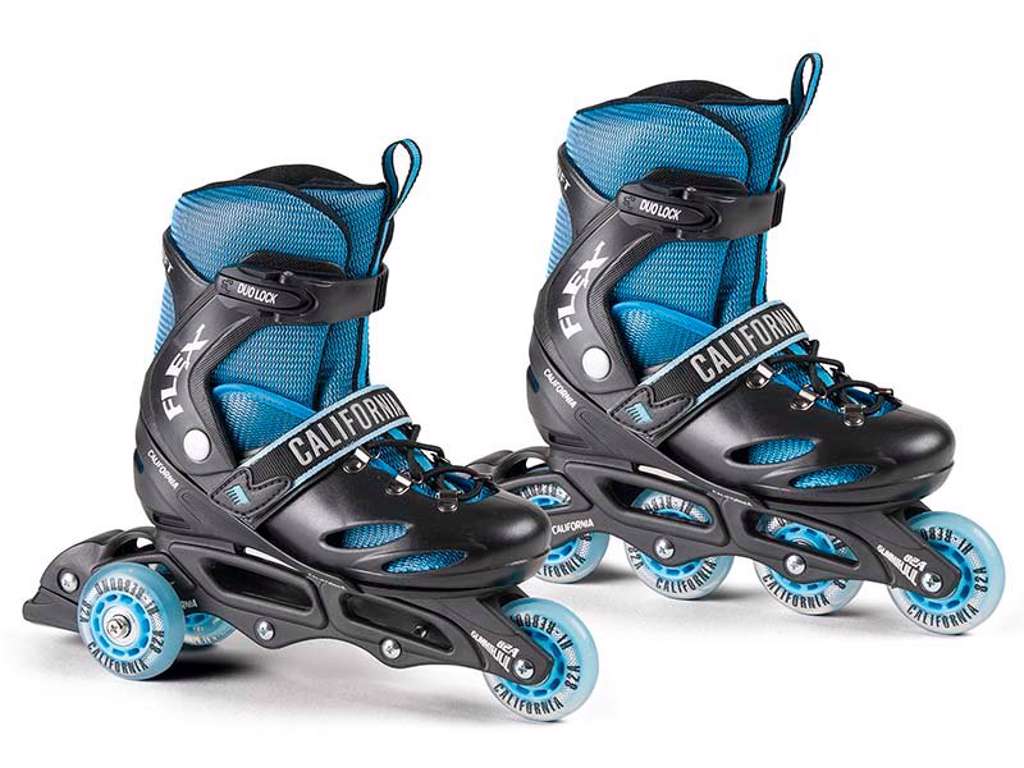 2-i-1 California rulleskøjter strørrelse 32-35 - blå