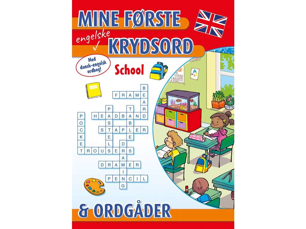 Mine første engelske krydsord og ordgåder: School - opgavebog