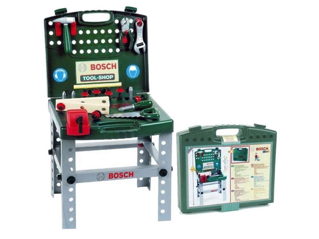 Bosch legetøjsværktøjsbænk i kuffert fra Klein