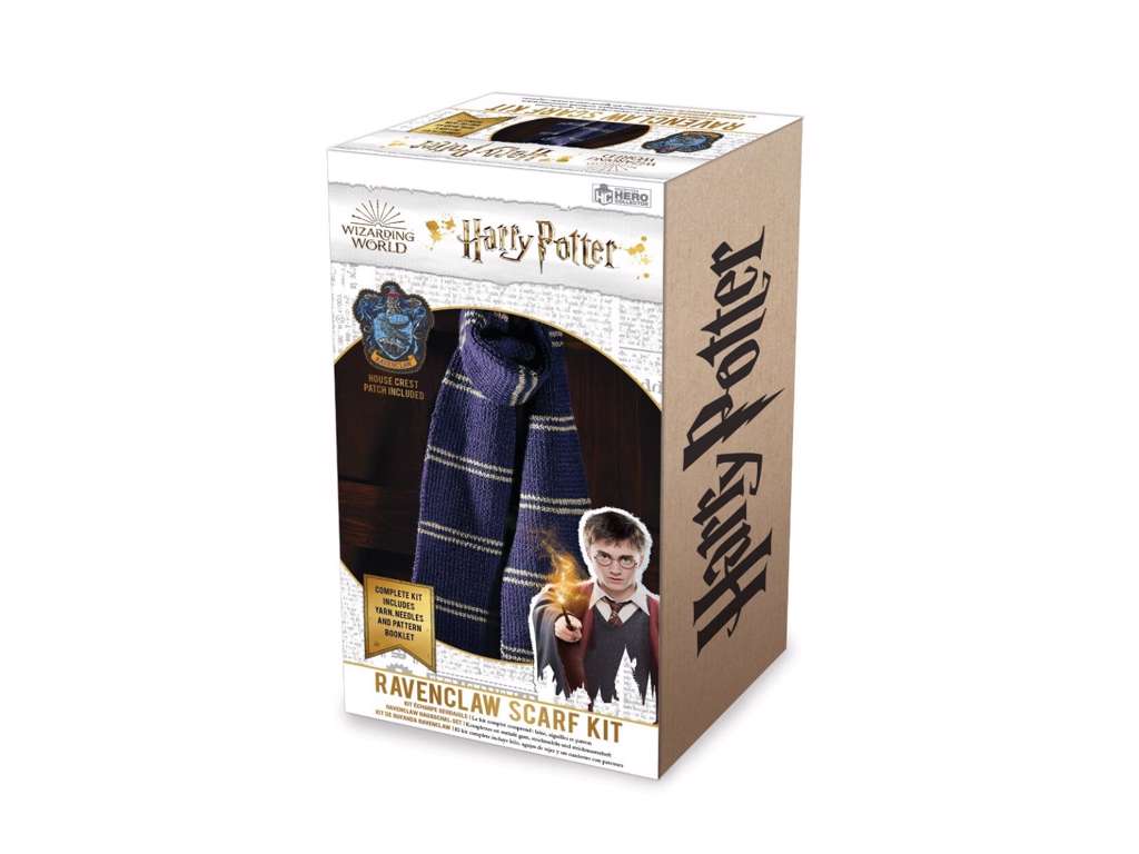 Strikkekit med Ravenclaw halstørklæde fra Harry Potter