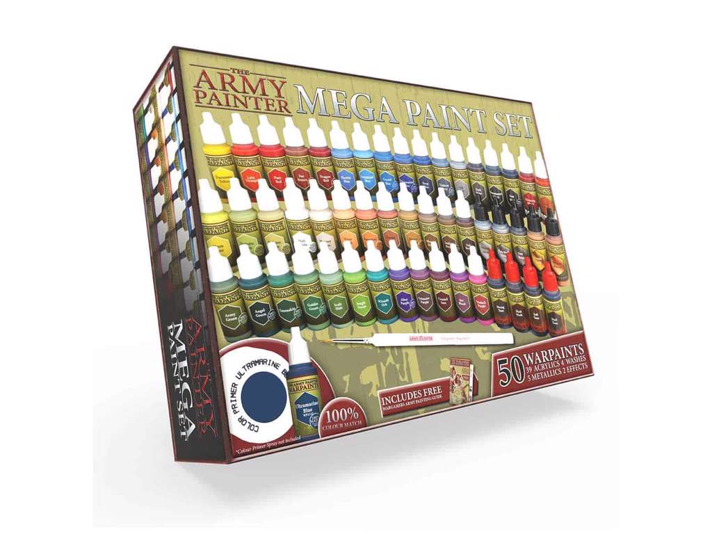 Mega Paint Set - Malesæt fra The Army Painter (50 malinger (Warpaints) + pensel)