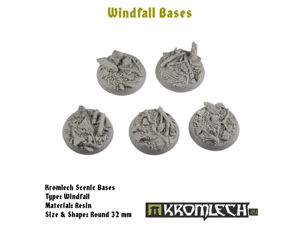 Windfall bases round 32mm 5 stk