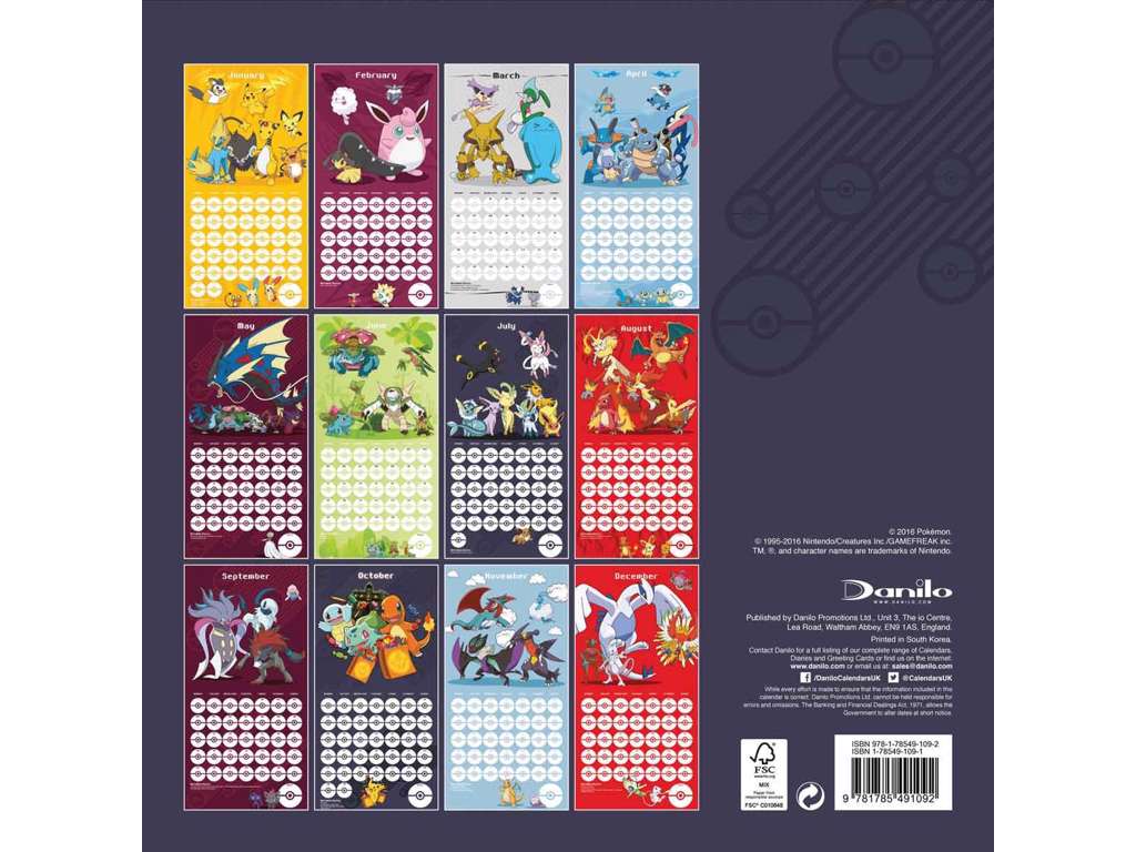 Pokémon 2017 kalender