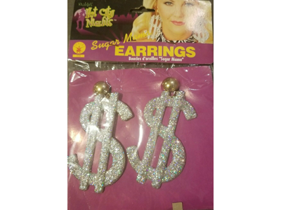 Dollartegn øreringe fra Rubies