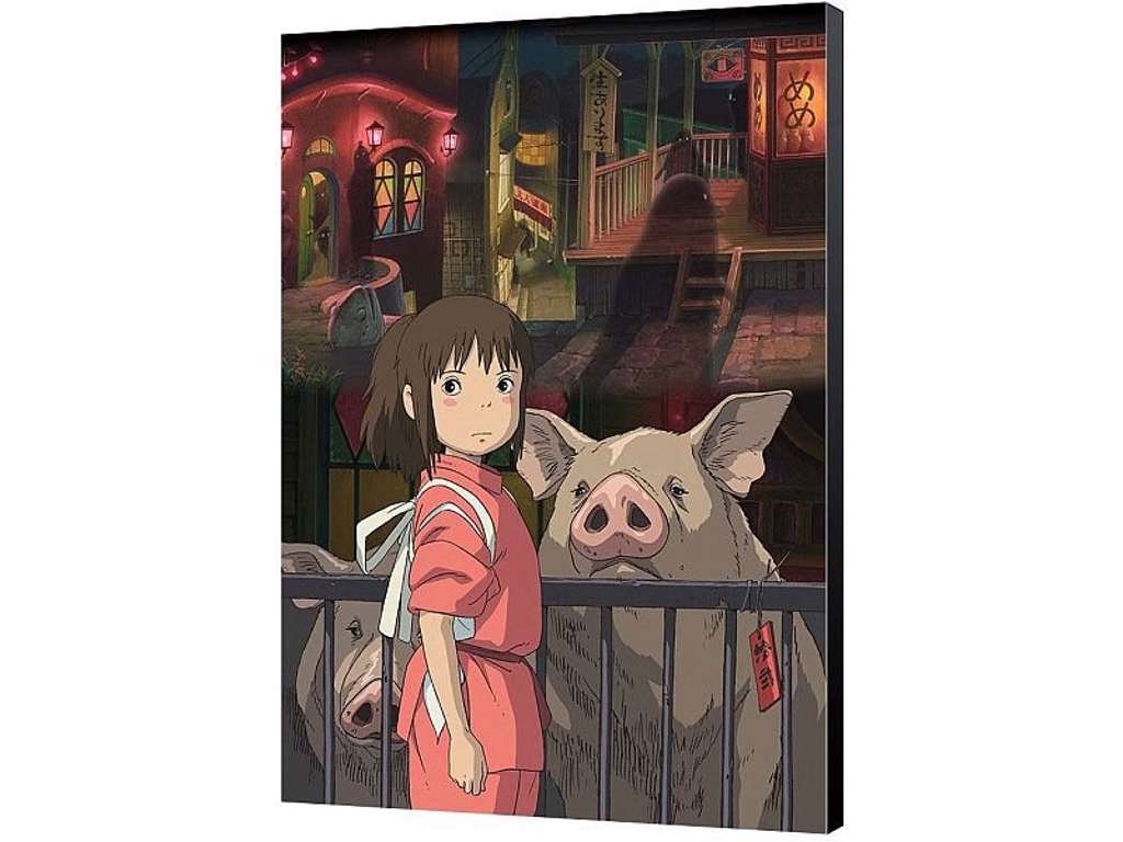 Spirited Away træpladeplakat med Chihiro på 35 x 50 cm