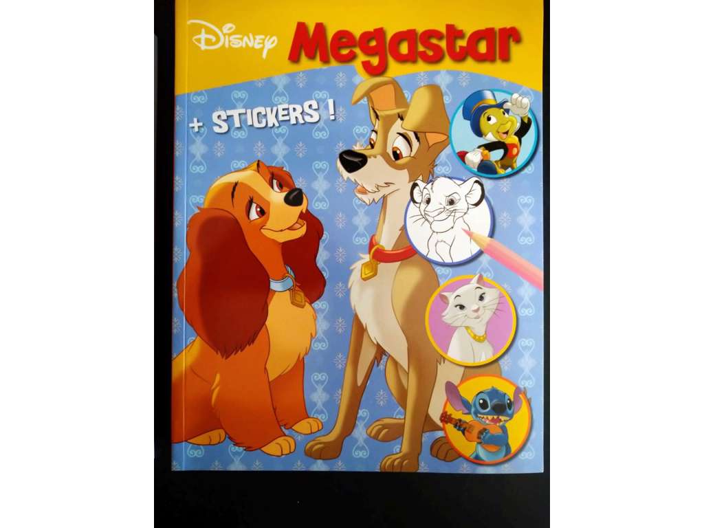 Disney megastar malebog med klistermærker på 128 sider - Klassikere