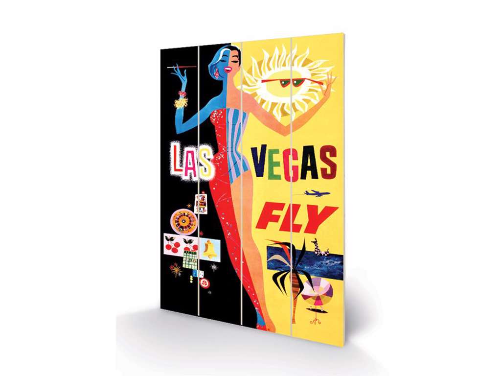 Piddix "Las Vegas" træ plade "plakat" 40x60cm
