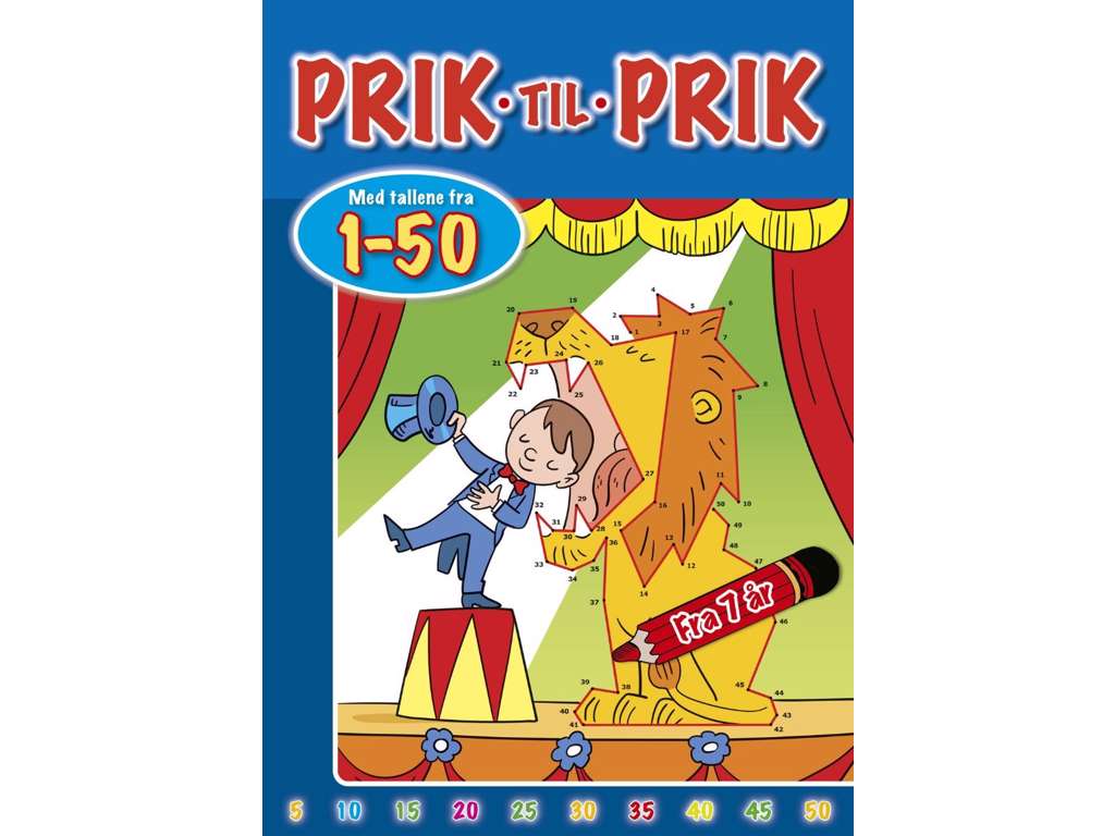 Prik til prik: 1-50 (cirkus) - opgavebog